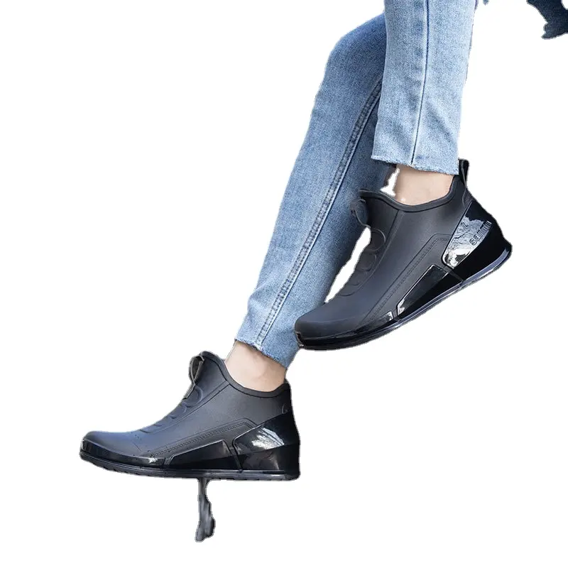 Commerce extérieur exportation bottes de pluie basses bottes de pluie basses courtes à la mode pour femmes chaussures de pluie à emporter chaussures de pêche en caoutchouc