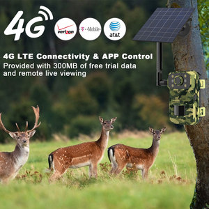 H5 32MP ראיית לילה PIR זיהוי תנועה חיות בר 4G LTE שביל ציד מצלמת מצלמת משחק ציד עם פאנל סולארי