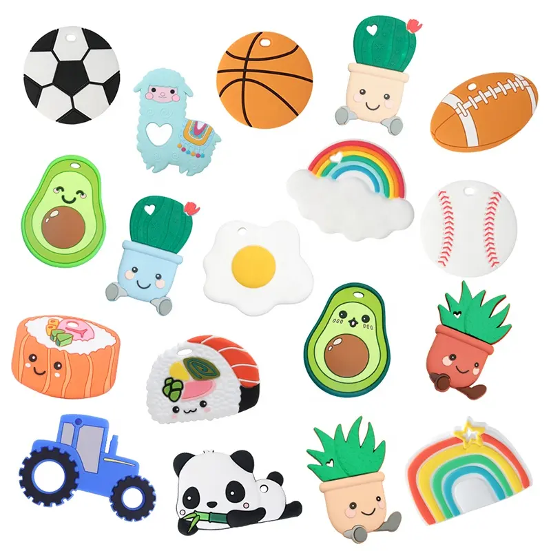 wholesale newborn baby Christmas gift various designs silicone teething sensory toys in teethers