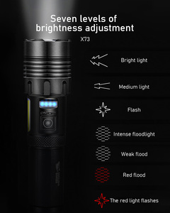 Yeni çok fonksiyonlu HighLumen taktik el feneri şarj edilebilir 4 modları ile su geçirmez açık acil durumlar için - Product Image 3