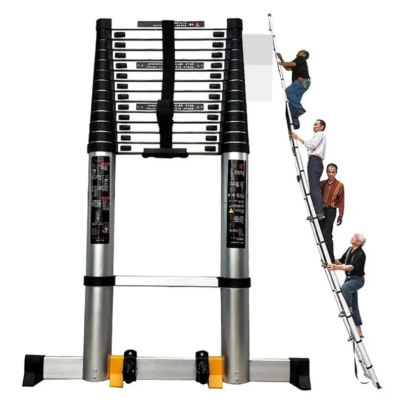 Scala telescopica per arrampicata in lega di alluminio per uso domestico di altezza su misura di alta qualità e sicurezza