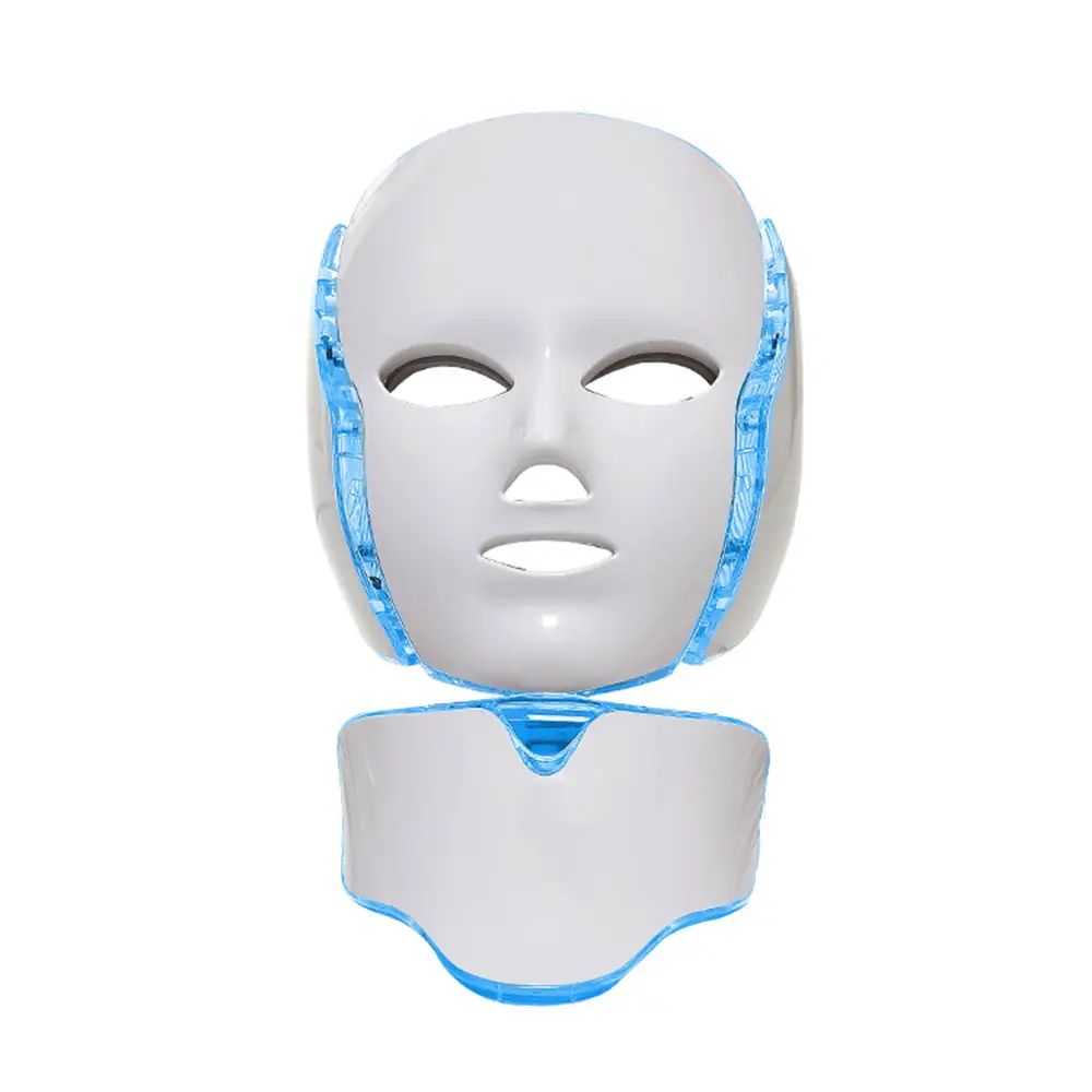 Home Use 7 Colorful PDT Led Light Therapy Beauty LED Face Mask With Neck