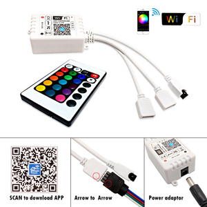 Беспроводной Wi-Fi умный RGB светодиодный фонарь с 24 клавишами ИК пульт дистанционного управления музыкальный режим и домашнее приложение диммеры по товарной категории - Product Image 2