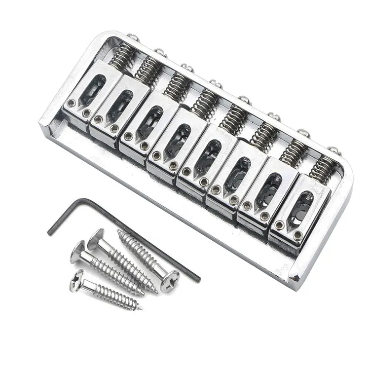 Chrome Guitar Hardtail sella fissa Tailpiece 8 String Guitar Bridge per parti di chitarra elettrica