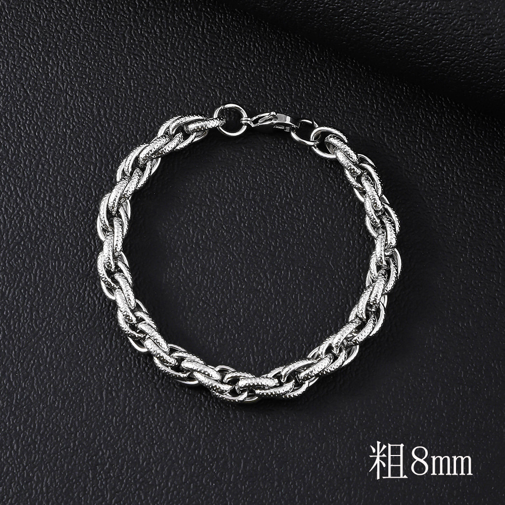 8mm indented twist bracelet - 21cm