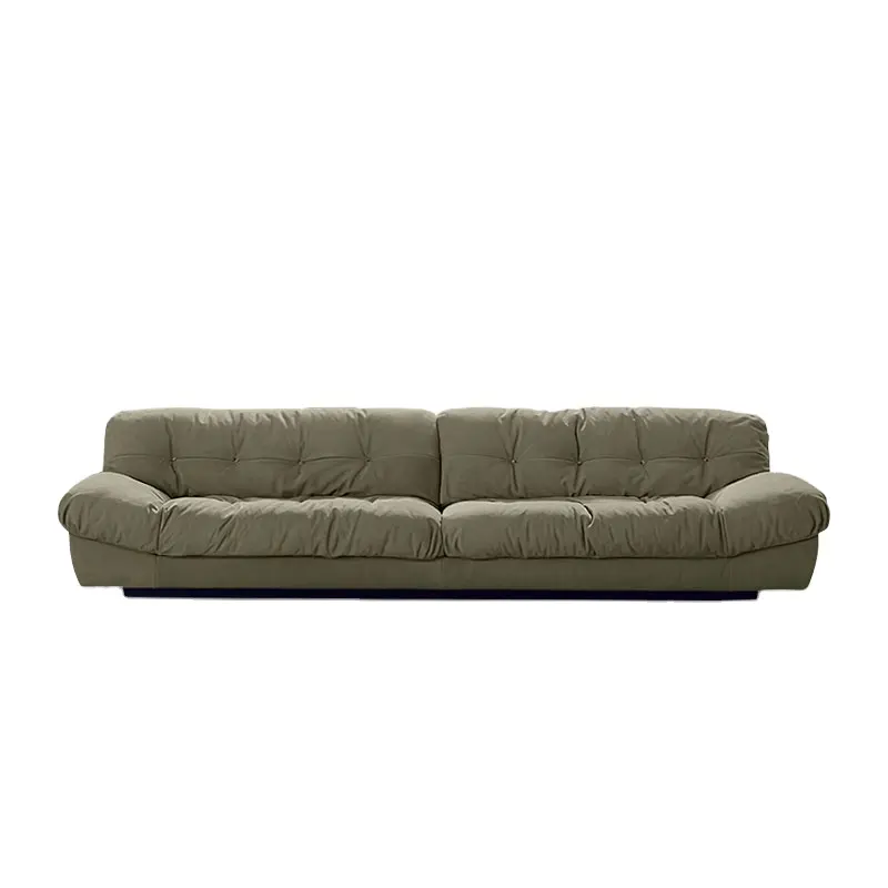 Удобный дизайн, изысканный диван, импортный итальянский роскошный высококачественный диван из нубука для гостиной, прямой ряд, тканевый облачный диван
