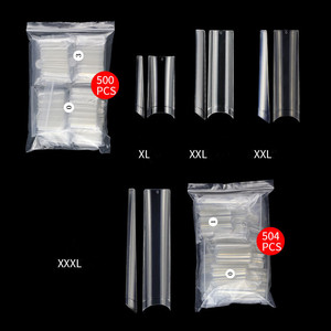 ปลายเล็บยาวพิเศษ500ชิ้นปลายเล็บแบน3XL สี่เหลี่ยมปลายเล็บไม่โค้ง - Product Image 2