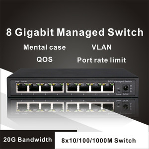 Ancho de banda de 20Gbps 14,44 M Reenvío de paquetes 2,5 M Cache 8 puertos conmutador de gestión de página web conmutador de red VLAN Gigabit - Product Image 2