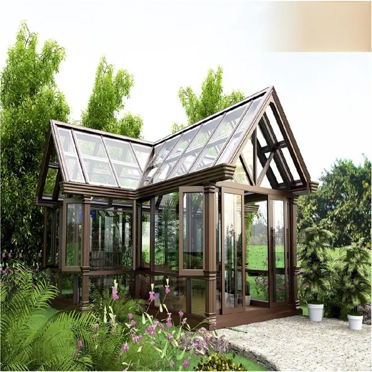 Design moderno personalizzato estate giardino esterno case di vetro in alluminio Sunrooms