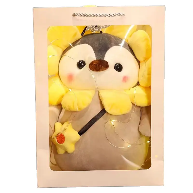 Puppen verschiedener Formen hautfreundlich und exquisit haarlos acryl baumwolle sonnenblumen pinguin plüschpuppe