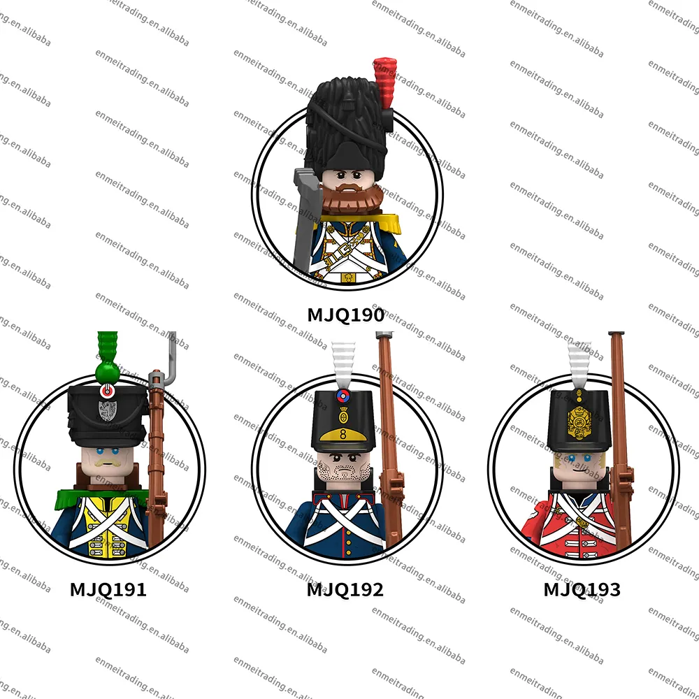 MJQ190-193 Military Soldier French Sappers Hessian Light Portuguese K.G.L.Line Infantry Minifigs Action Building Block Kids Toys