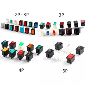 TUV güç 12V ~ 24V ~ 220V LED ışık Mini Rocker anahtarı Kcd1 serisi 15X21 MM / 2P / 3P / 4P / 6P / ON-OFF / ON-OFF-ON anahtarı - Product Image 2