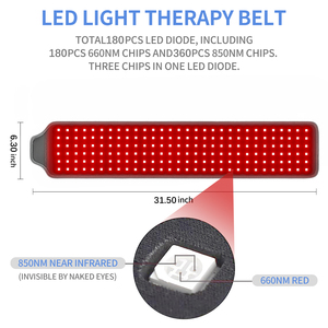 แผ่นบำบัดด้วยแสงสีแดงอินฟาเรดสำหรับบรรเทาอาการปวดหลังมีไฟ LED สีแดงขนาดใหญ่ - Product Image 6