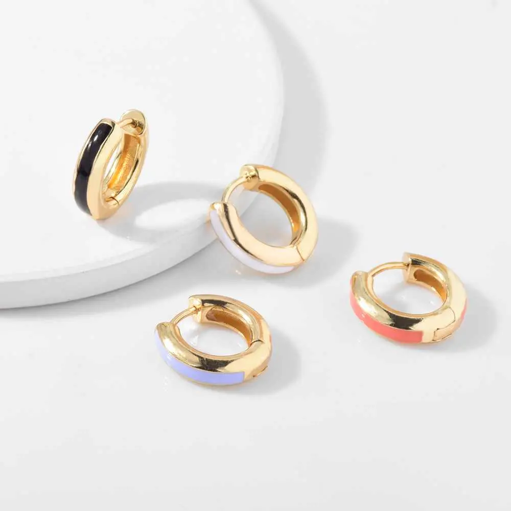American hot earrings drop oil multi-color ear buckle copper material creative real business ear studs popular jewelry
