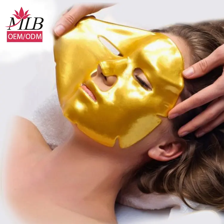 Máscara facial de colágeno de ouro 24 cristal, chapa hidratante anti-envelhecimento 24