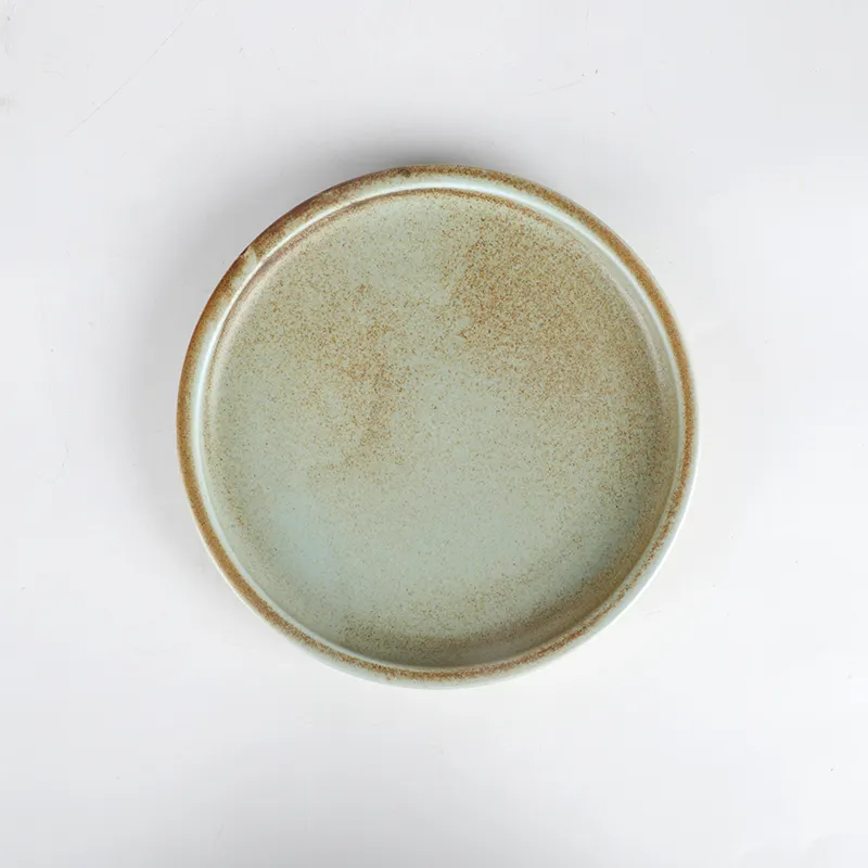 Vaisselle en céramique Usine Saumon Fumé Mouchetures Plaque Ronde, 28 Céramique Élégant Plat de Présentation Et Plaques Vaisselle ~