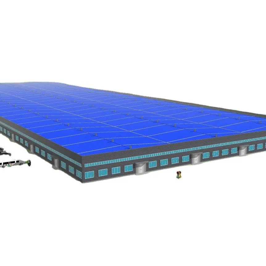 Modulair Stalen Frame Met Grote Overspanning Geprefabriceerd Magazijn Met Stalen Constructie