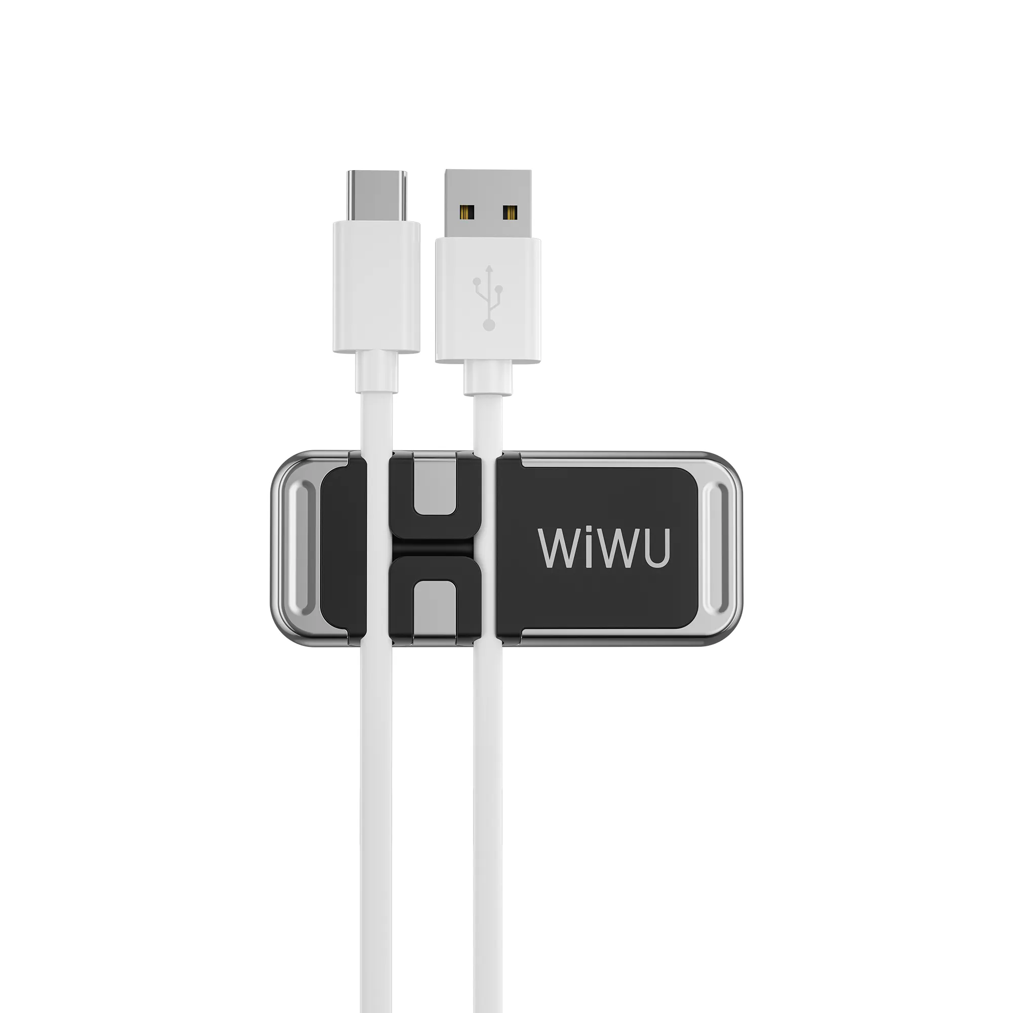 WiWU Klip Kabel USB Pemegang Klip Manajemen Kabel Pengisi Daya Magnetis Fleksibel Winder untuk Meja Mobil