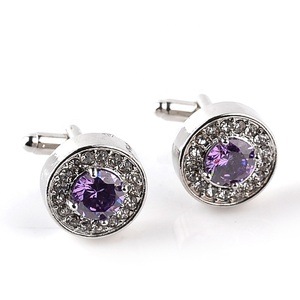 High Quality Custom Personalized Plated Fashion Crystal Diamond <strong>Inlay</strong> New Style Cufflinks - Product Image 5