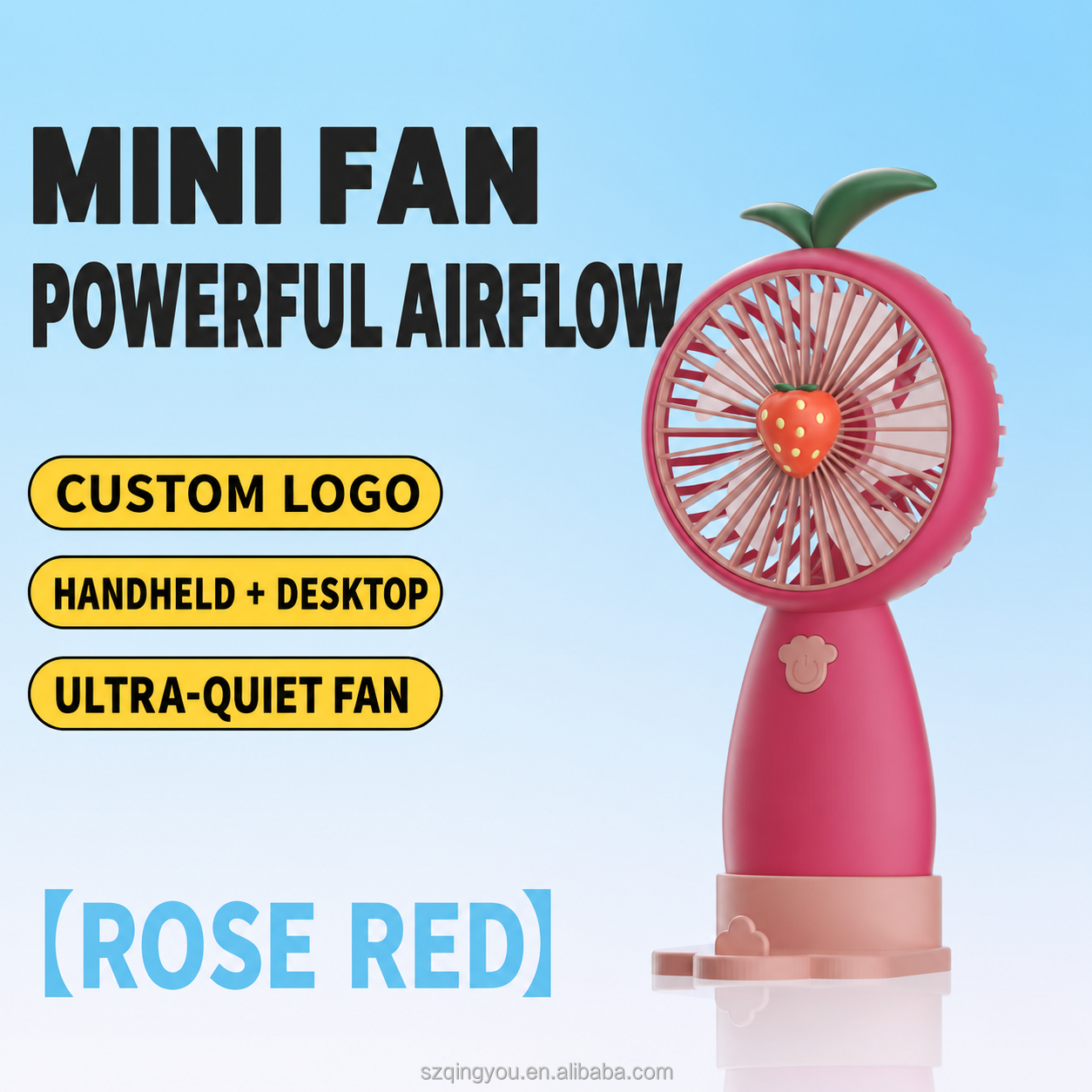 Rose Red Sweet & Sour Strawberry Fan with Custom Logo-MQ02