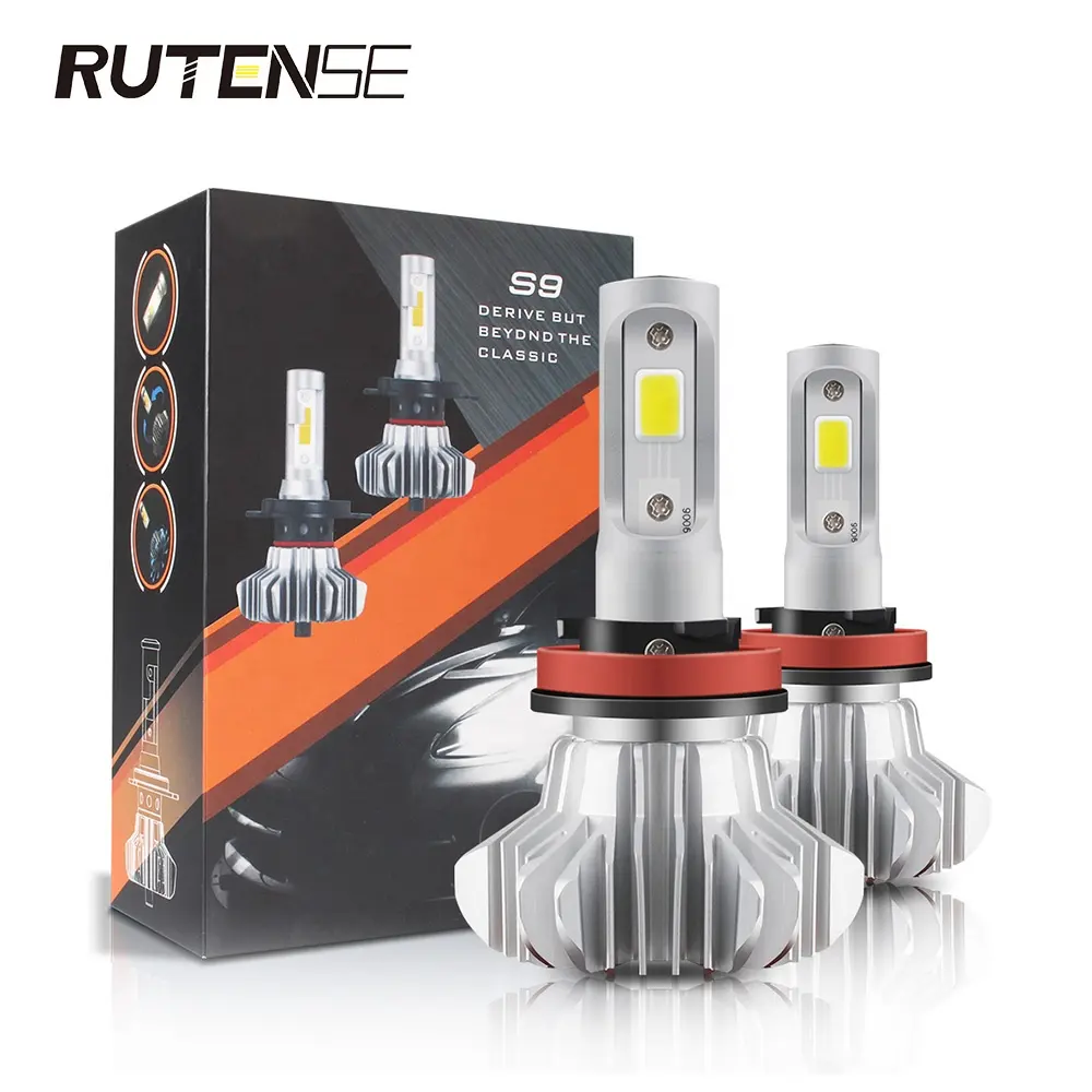 RUTENSE süper parlaklık 100w LED araba far H1 H4 H7 H11 otomatik ışık sistemi/araba led ampul