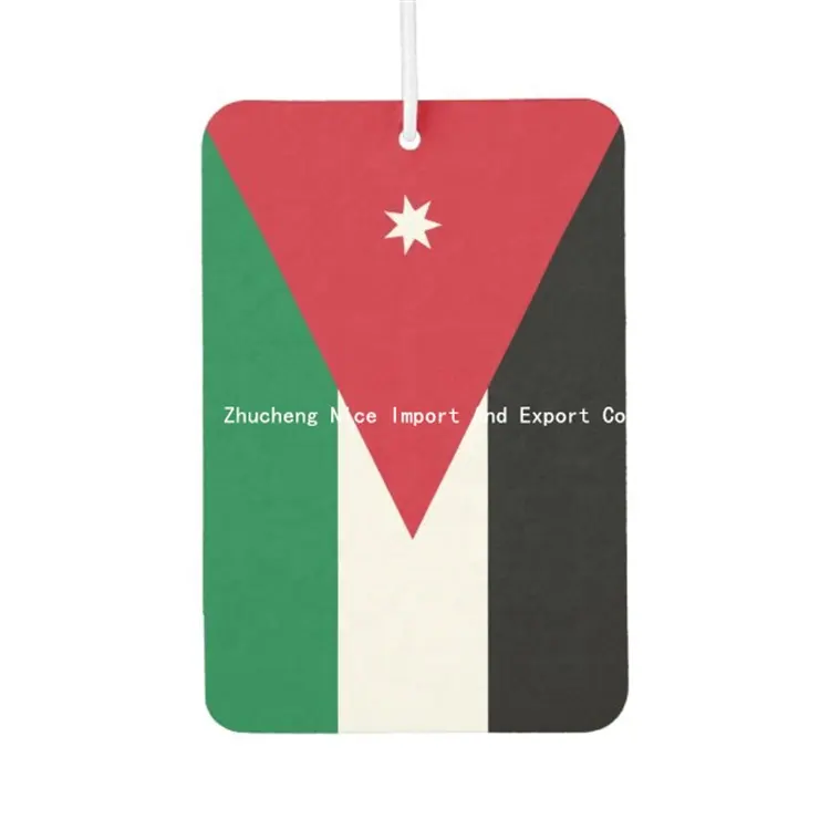 Bandiera del paese della giordania deodorante per auto di alta qualità profumo per auto con carta di carta profumata a lunga durata