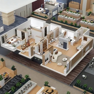 Arquitecto profesional Servicio de diseño interior 3D Diseño moderno Representación arquitectónica para Estate Showroom 3D Max Modeling Wood