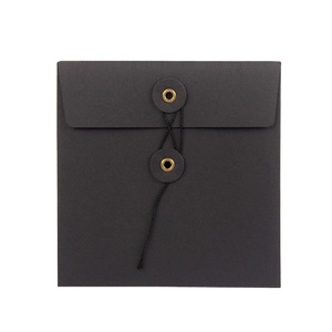 Luxus schwarze Farbe DL Größe Business Envelope DL Größe Button String Business Envelope - Product Image 1
