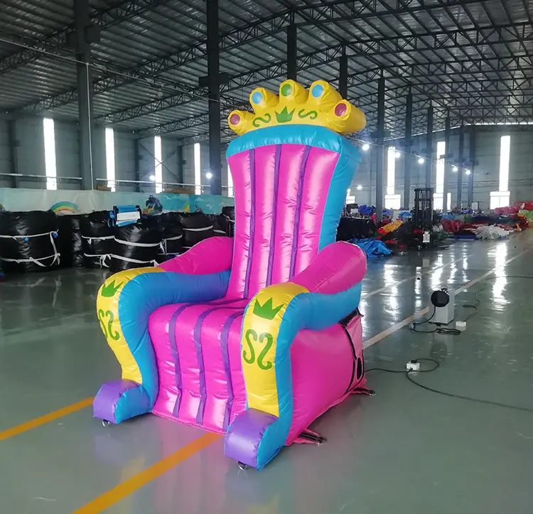 Cadeira inflável da princesa, cadeira inflável de thrones para festa de aniversário