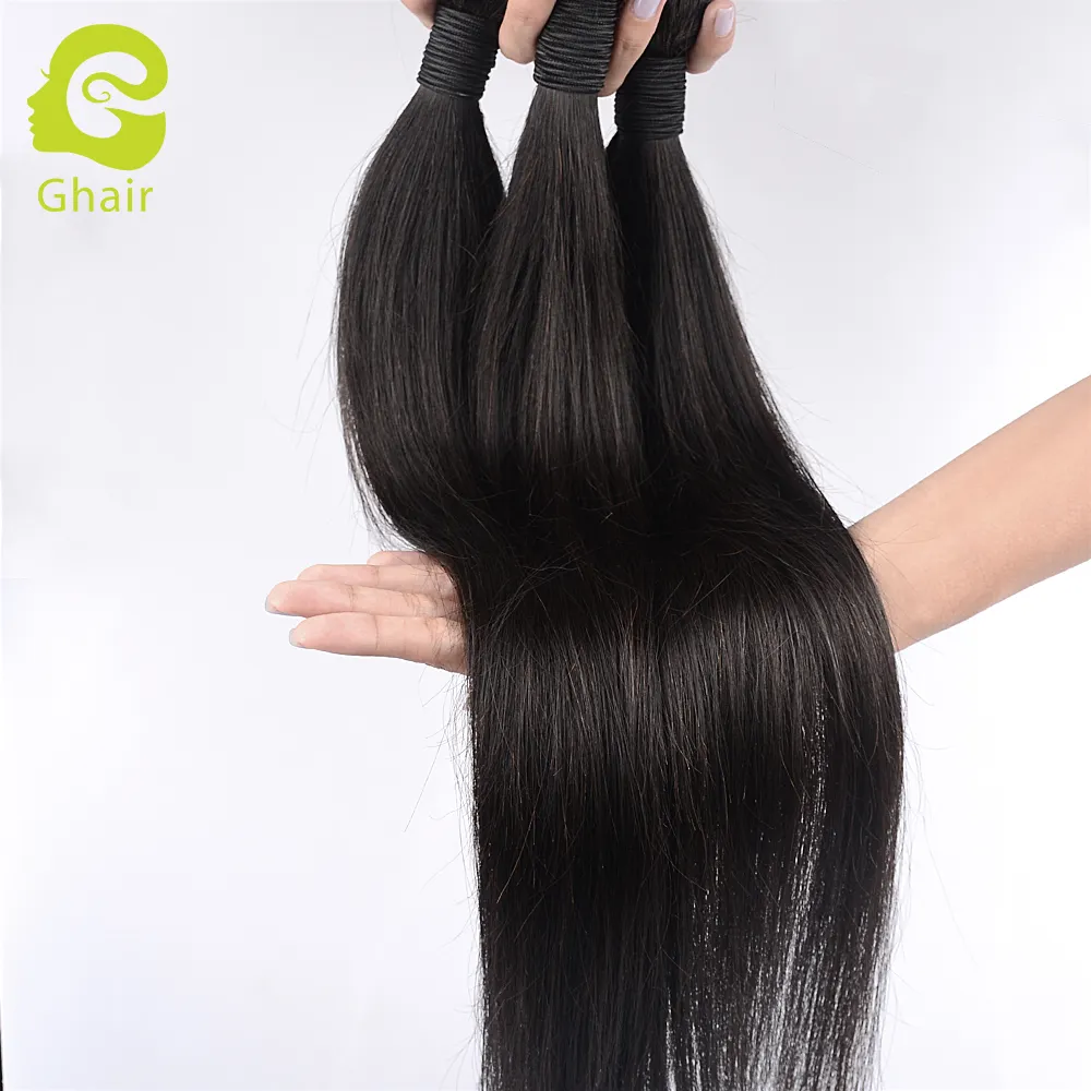 Ghair-extensiones de cabello humano, extensiones de cabello humano de grado 12A de alta calidad, doble estiramiento, virgen