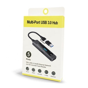 OEM Hot Sale Type-C/<strong>USB</strong> Expansion Dock Rj45 Network Port 100Mbs TF/SD USB3.0/2.0 5-In-1 OTG Adapter. - Product Image 6