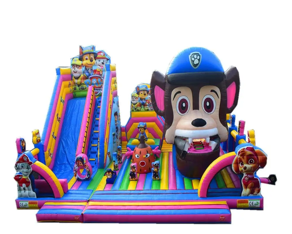 Comercial cartoon inflável slide park castelo para crianças bouncer inflável salto casa pulando castelo parque para festa