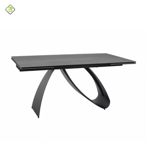 Mesa de comedor de mármol Rectangular de gama alta, mesa de comedor y silla de losa de roca de lujo con luz minimalista moderna - Product Image 5