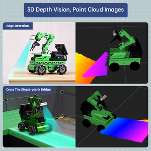 JetRover ROS Mecanum Wheels Kit Robot per auto con Lidar 6DOF per la visione di profondità braccio Robot per SLAM YOLO tracciamento del bersaglio impilamento di smistamento