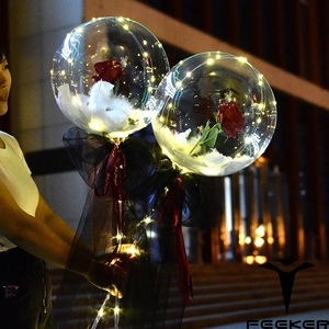 Led bobo balon aydınlık gül buket balon dekorasyon hediye için led ışık çiçekler balon - Product Image 6