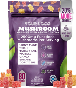 Hot bán sư tử bờm nấm Gummies 2500mg với Ashwagandha tăng Tập Trung Bộ nhớ khả năng miễn dịch hỗ trợ nấm Gummies - Product Image 1
