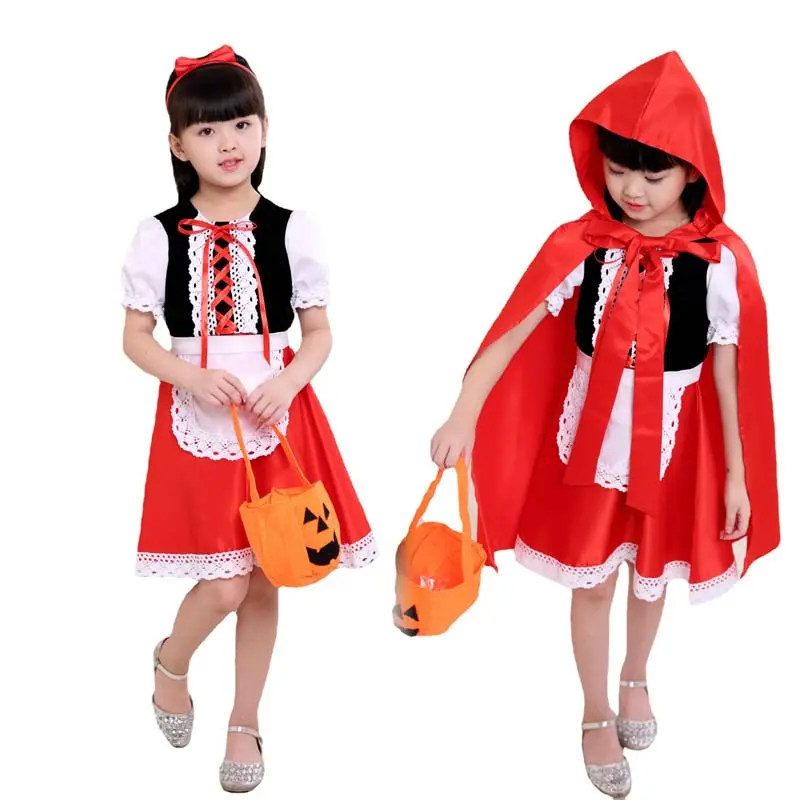 Kid Halloween carnevale Fantasia Party piccolo cappuccetto rosso per le ragazze CMGD-006