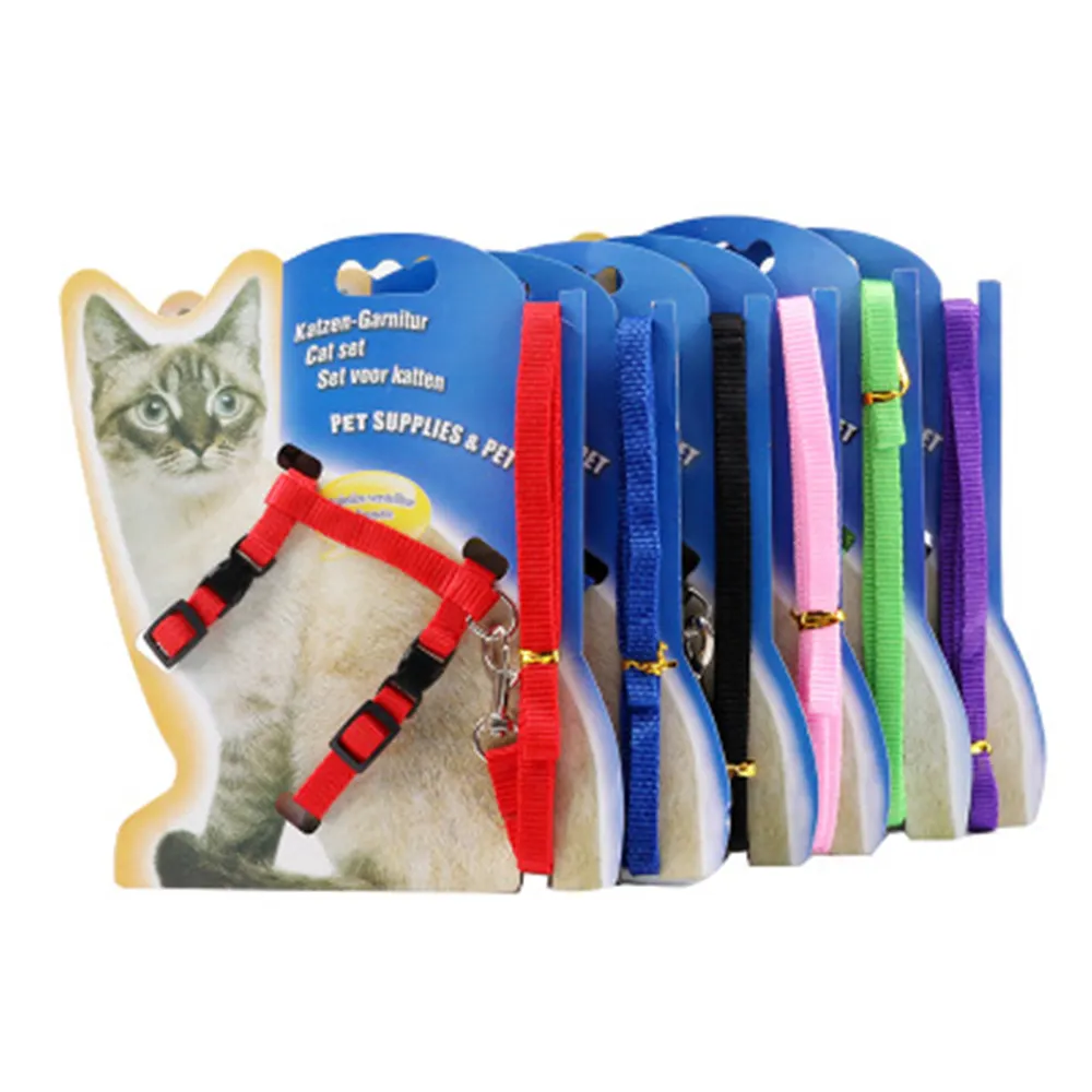 Cat Harness e Guinzaglio In Nylon Regolabile Halter Harness Gattino Cinturino In Nylon Corda Cintura di Sicurezza Porta