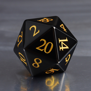 Chúng tôi kho xúc xắc bàn trò chơi 7pcs đá DND xúc xắc ngục tối và rồng phụ kiện DND Đen D6 D20 Obsidian xúc xắc Bộ RPG - Product Image 6