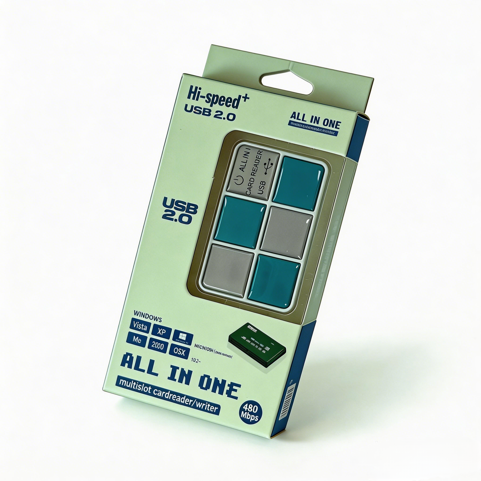 Blue 6-in-1 Card Reader
