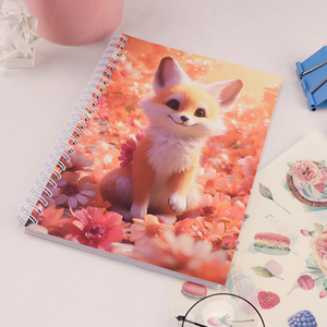 Cartone animato gattino personalizzato a spirale rilegato a colori bobina filo-o libro di esercizi di carta notebook da latte a spirale quaderni per gli studenti - Product Image 3