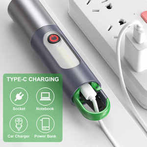 Ad alta potenza Multi funzionale Led torcia elettrica bianca Laser da campeggio all'aperto lanterna torcia luce ricaricabile LED torcia - Product Image 4