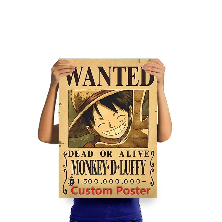 Impresión profesional personalizada 2022 anime luffy quería Póster