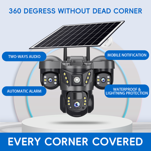 4G Solar Ptz cámara de seguridad 3 lentes al aire libre V380 Pro Wifi Cámara Triple lente Cctv cámara de vigilancia Solar con Panel Solar - Product Image 2