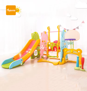 生日礼物儿童游乐场玩具4合<span class=keywords><strong>1</strong></span>幼儿滑梯和儿童塑料室内滑梯秋千套装