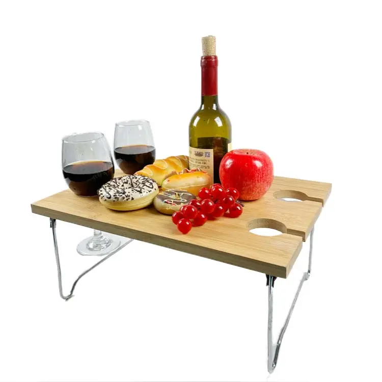 Sıcak satış bambu kamp masası katlanabilir taşınabilir piknik masa meja lipat mesa dobravel düşük toptan bambu piknik masa