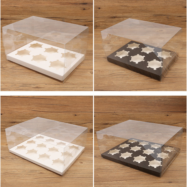 Transparent cupcake box