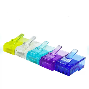 Transparenter/farbiger Cat6/Cat6a/Cat5e-Kristallkopf durch Loch RJ45-Modularstecker UTP/FTP/SFTP 8P8C-Netzwerkanschluss - Product Image 3