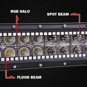 ADT 32&quot; 180w Offroad <strong>Led</strong> Light bar with Chasing RGB Halo 10 Solid Colors Over <strong>72</strong> Modes Backlighting Decoration Driving Light - Product Image 4