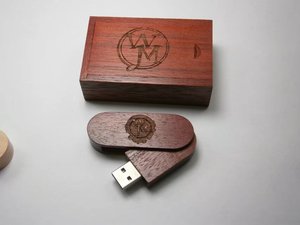 แฟลชไดรฟ์ USB ไม้ปรับแต่งได้ผ่านการทดสอบ H2แล้ว4GB 8GB 16GB 32GB ตัวเลือก64GB USB2.0/3.0กล่องไม้บรรจุภัณฑ์
